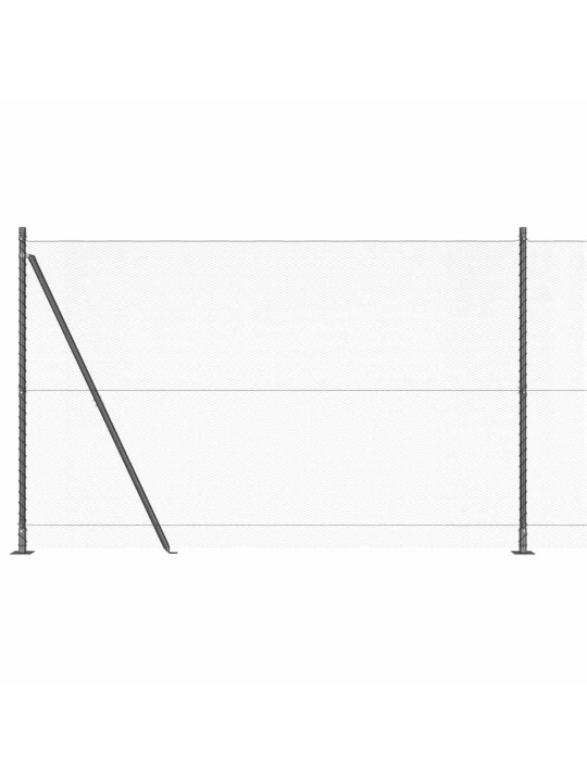 Žogs ar stabiem. pelēka 1.6 x 25 m pvc pārklāts tērauds