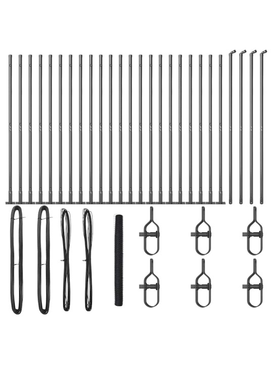 Žogs ar stabiem. pelēka 1.4 x 50 m pvc pārklāts tērauds