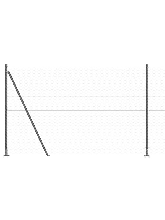 Žogs ar stabiem. pelēka 1.6 x 50 m pvc pārklāts tērauds