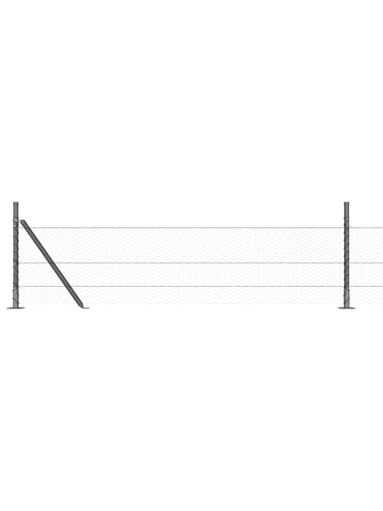 Žogs ar stabiem. pelēka 0.4 x 100 m pvc pārklāts tērauds