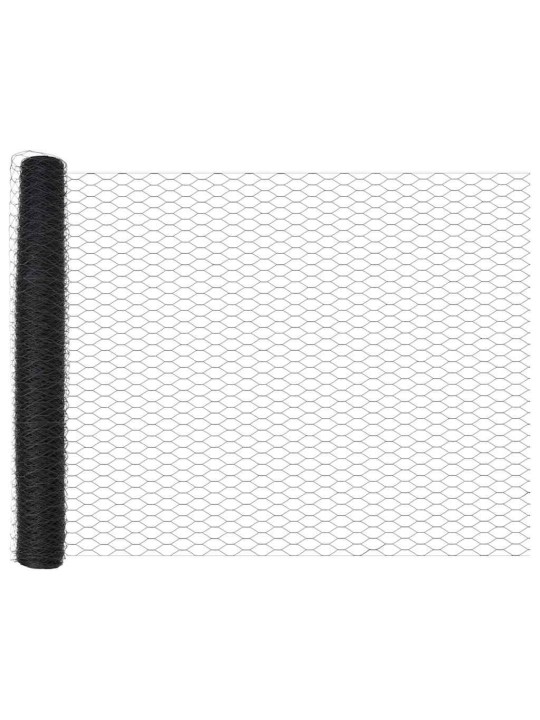 Žogs ar stabiem. pelēka 0.8 x 100 m pvc pārklāts tērauds
