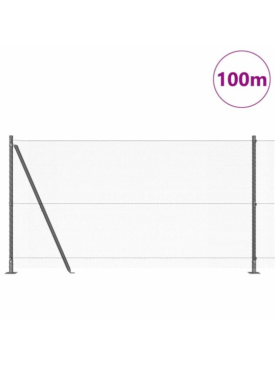 Žogs ar stabiem. pelēka 1.2 x 100 m pvc pārklāts tērauds