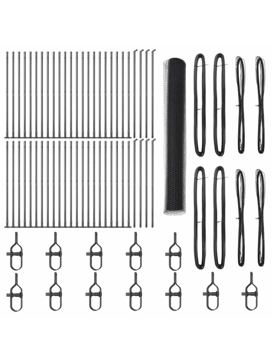 Žogs ar stabiem. pelēka 1.2 x 100 m pvc pārklāts tērauds