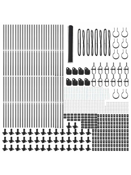 Žogs ar stabiem. pelēka 1.2 x 100 m pvc pārklāts tērauds