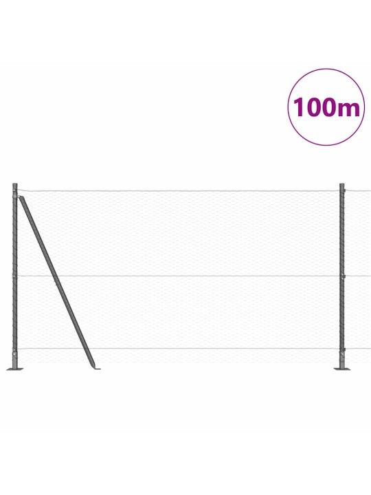 Žogs ar stabiem. pelēka 1.2 x 100 m pvc pārklāts tērauds