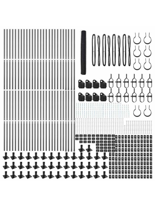 Žogs ar stabiem. pelēka 1.2 x 100 m pvc pārklāts tērauds
