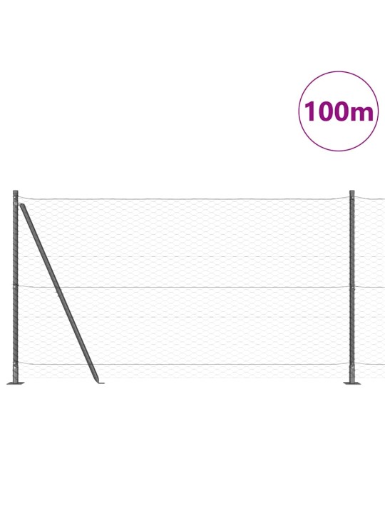 Žogs ar stabiem. pelēka 1.2 x 100 m pvc pārklāts tērauds
