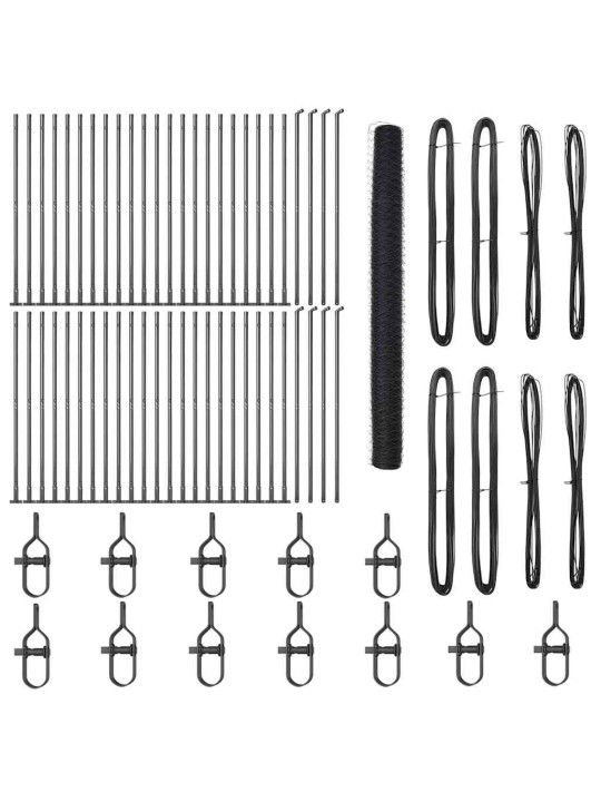Žogs ar stabiem. pelēka 1.5 x 100 m pvc pārklāts tērauds