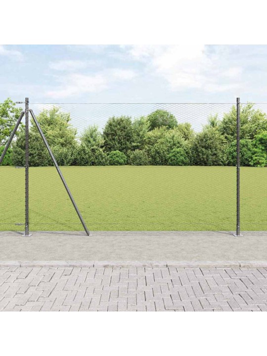 Žogs ar stabiem. pelēka 1.6 x 100 m pvc pārklāts tērauds