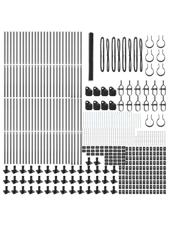 Žogs ar stabiem. pelēka 1.6 x 100 m pvc pārklāts tērauds