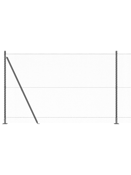 Žogs ar stabiem. pelēka 1.6 x 100 m pvc pārklāts tērauds