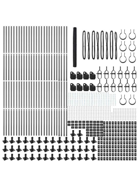 Žogs ar stabiem. pelēka 1.6 x 100 m pvc pārklāts tērauds