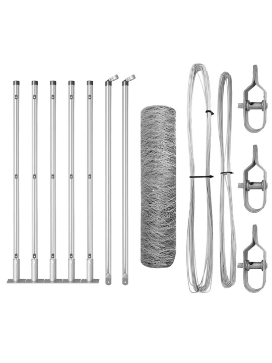 Žogs ar stabiem. sudraba 0.6 x 10 m pvc pārklāts tērauds