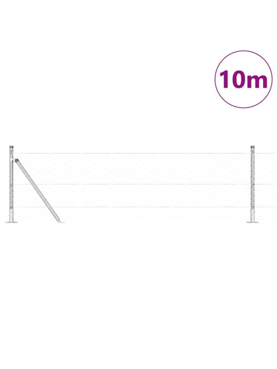 Žogs ar stabiem. sudraba 0.6 x 10 m pvc pārklāts tērauds