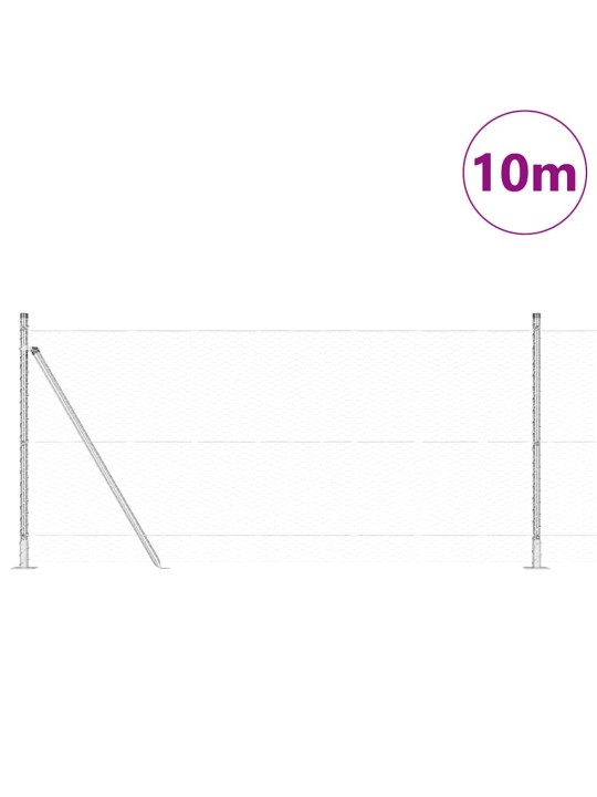 Žogs ar stabiem. sudraba 0.8 x 10 m pvc pārklāts tērauds