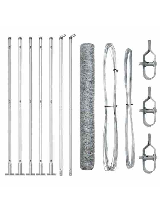 Žogs ar stabiem. sudraba 0.8 x 10 m pvc pārklāts tērauds