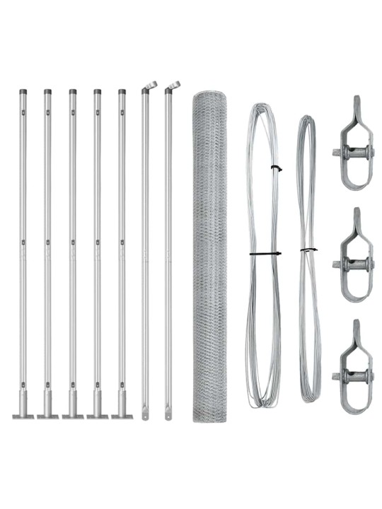 Žogs ar stabiem. sudraba 1.6 x 10 m pvc pārklāts tērauds