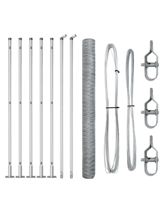 Žogs ar stabiem. sudraba 1.6 x 10 m pvc pārklāts tērauds