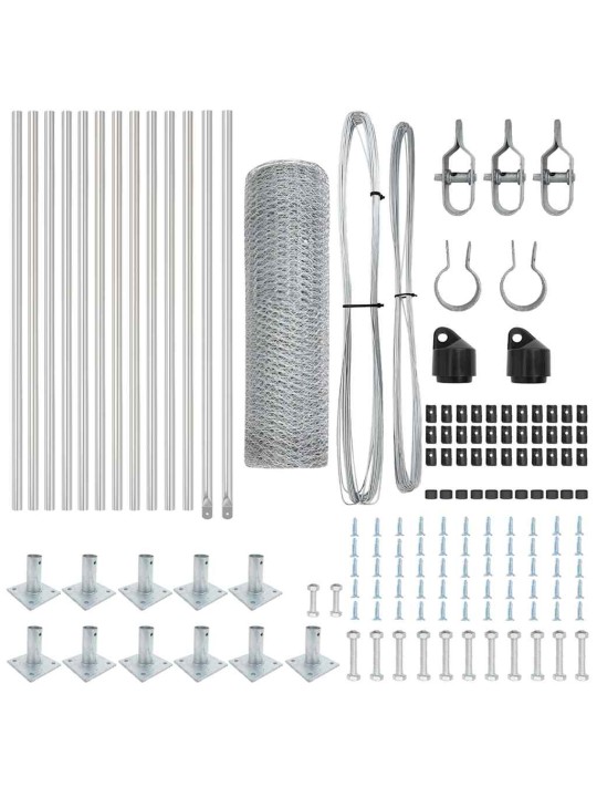 Žogs ar stabiem. sudraba 0.6 x 25 m pvc pārklāts tērauds