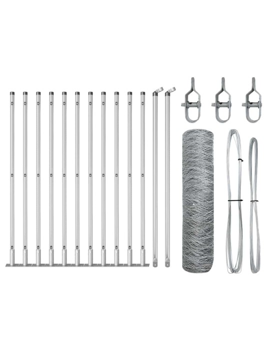 Žogs ar stabiem. sudraba 0.6 x 25 m pvc pārklāts tērauds