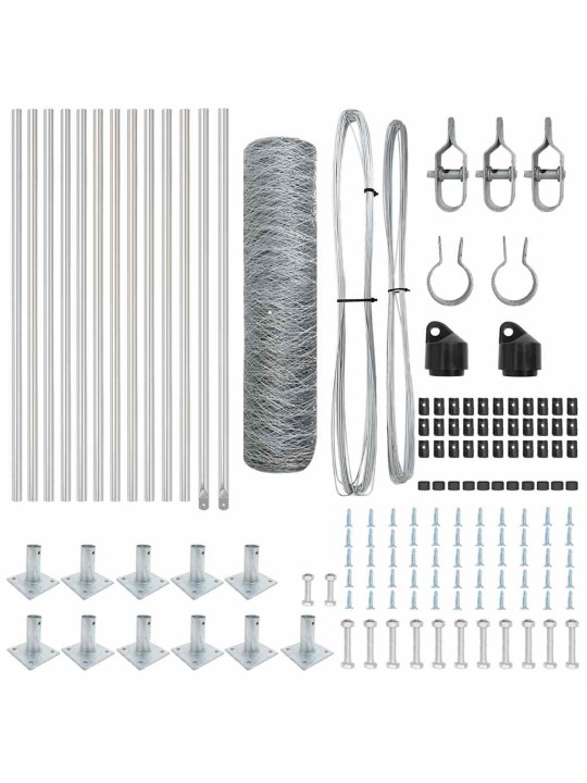 Žogs ar stabiem. sudraba 0.6 x 25 m pvc pārklāts tērauds
