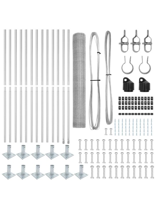 Žogs ar stabiem. sudraba 1.2 x 25 m pvc pārklāts tērauds