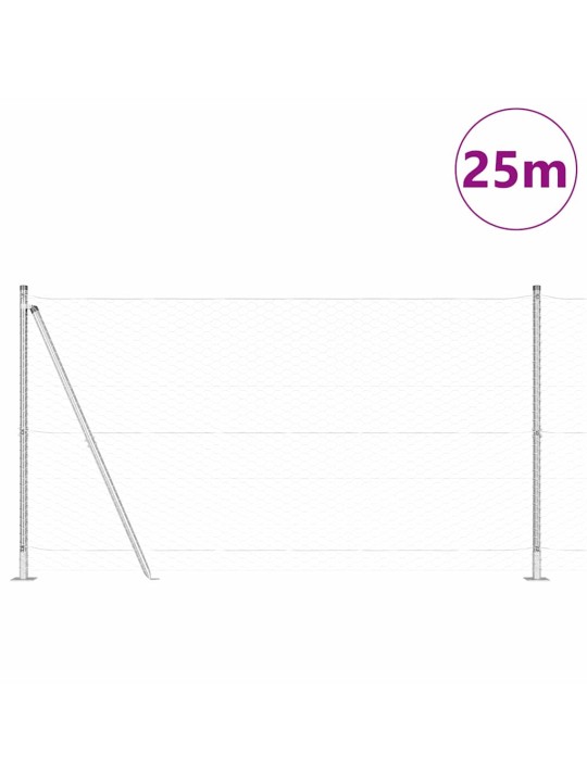 Žogs ar stabiem. sudraba 1.2 x 25 m pvc pārklāts tērauds