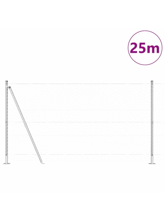 Žogs ar stabiem. sudraba 1.2 x 25 m pvc pārklāts tērauds