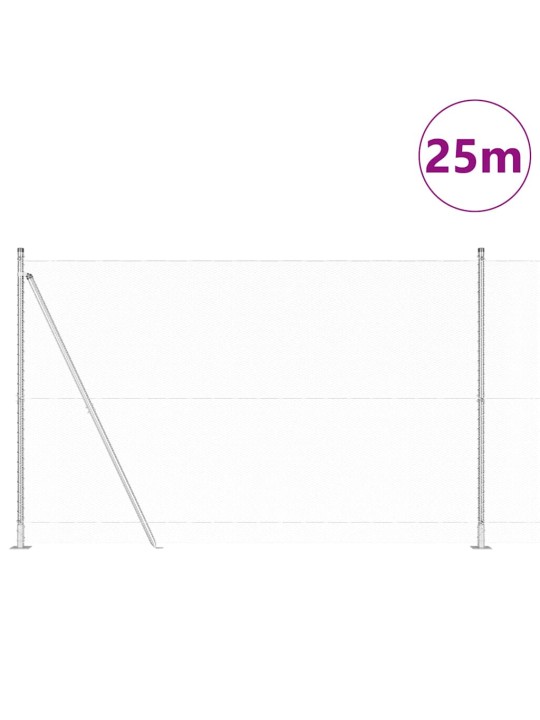 Žogs ar stabiem. sudraba 1.6 x 25 m pvc pārklāts tērauds