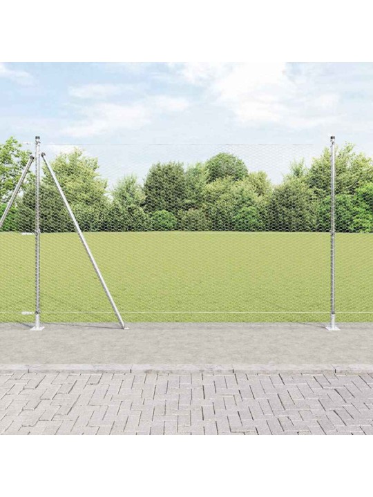 Žogs ar stabiem. sudraba 1.6 x 25 m pvc pārklāts tērauds