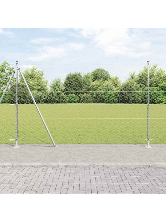 Žogs ar stabiem. sudraba 1.6 x 25 m pvc pārklāts tērauds