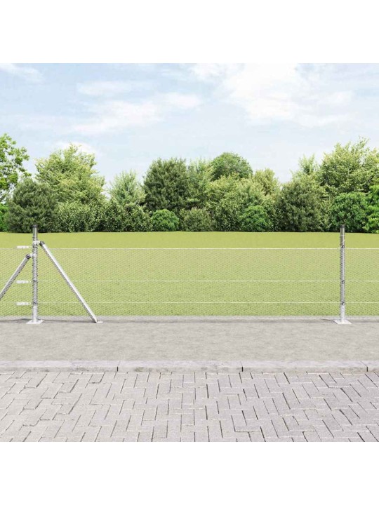 Žogs ar stabiem. sudraba 0.5 x 50 m pvc pārklāts tērauds