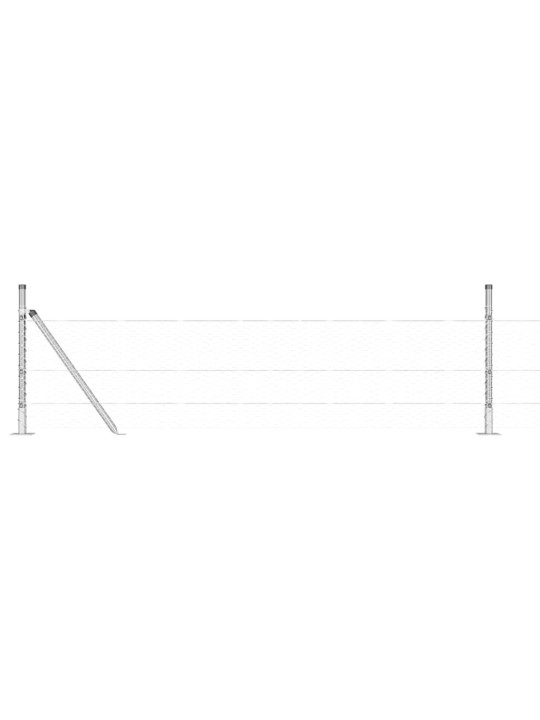 Žogs ar stabiem. sudraba 0.5 x 50 m pvc pārklāts tērauds