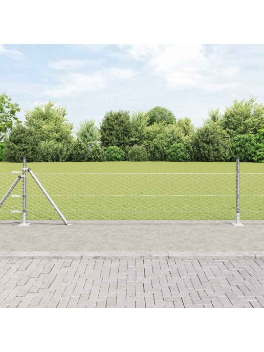 Žogs ar stabiem. sudraba 0.5 x 50 m pvc pārklāts tērauds