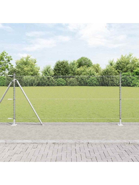 Žogs ar stabiem. sudraba 1 x 50 m pvc pārklāts tērauds