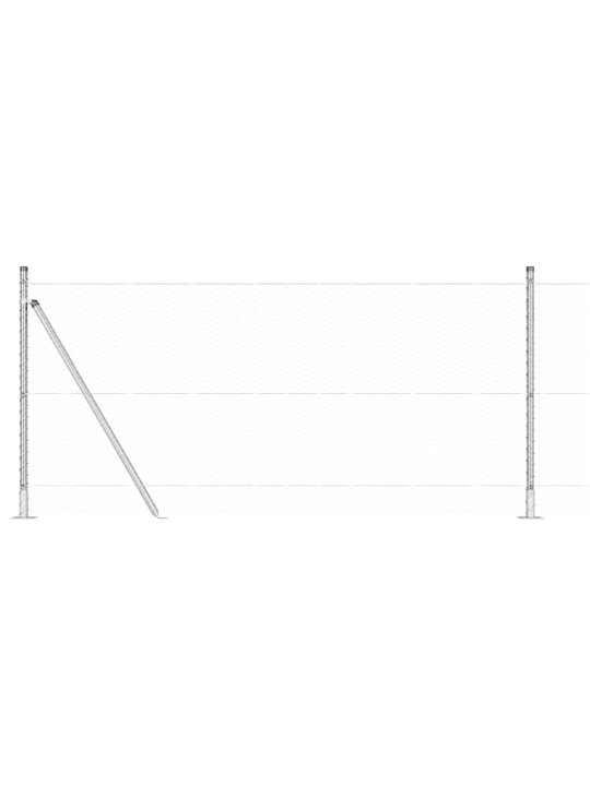 Žogs ar stabiem. sudraba 1 x 50 m pvc pārklāts tērauds