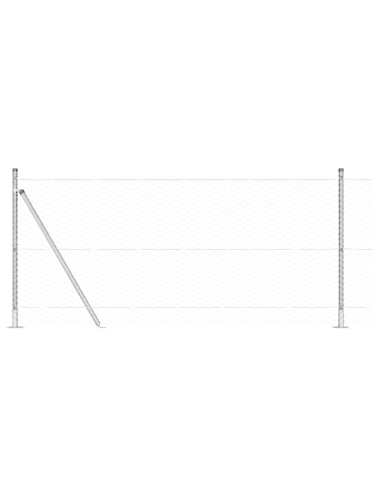Žogs ar stabiem. sudraba 1 x 50 m pvc pārklāts tērauds