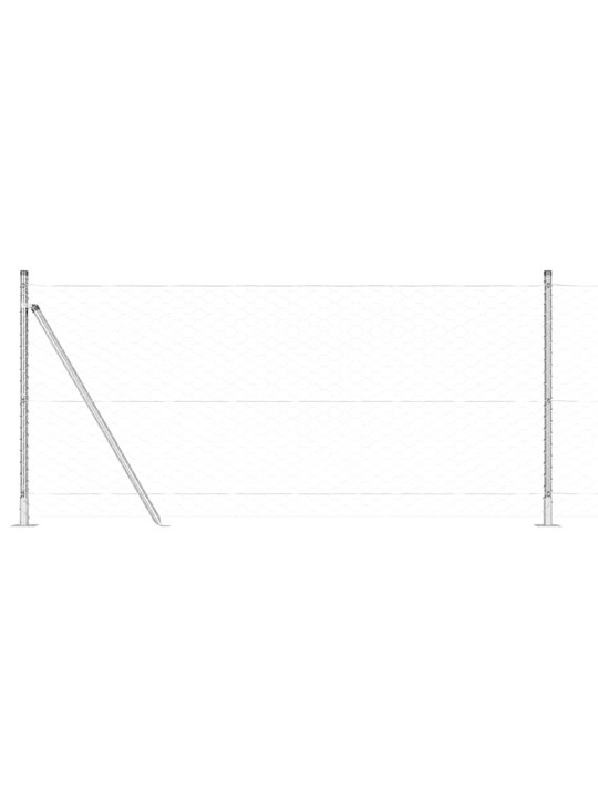 Žogs ar stabiem. sudraba 1 x 50 m pvc pārklāts tērauds