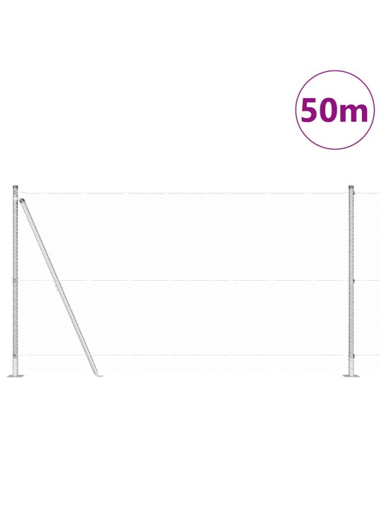 Žogs ar stabiem. sudraba 1.2 x 50 m pvc pārklāts tērauds