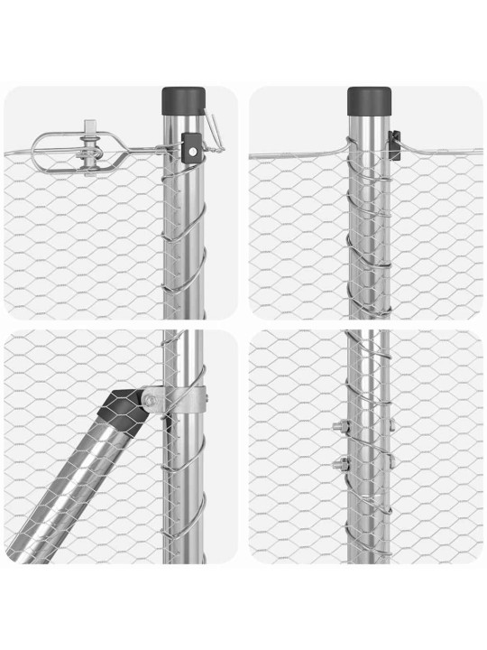 Žogs ar stabiem. sudraba 1.6 x 50 m pvc pārklāts tērauds