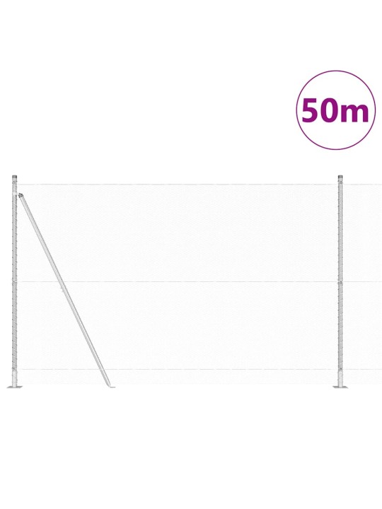 Žogs ar stabiem. sudraba 1.6 x 50 m pvc pārklāts tērauds