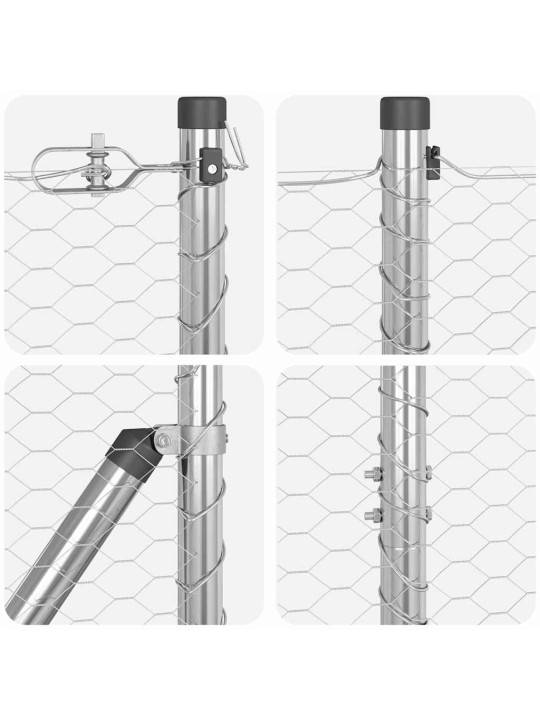 Žogs ar stabiem. sudraba 1.6 x 50 m pvc pārklāts tērauds