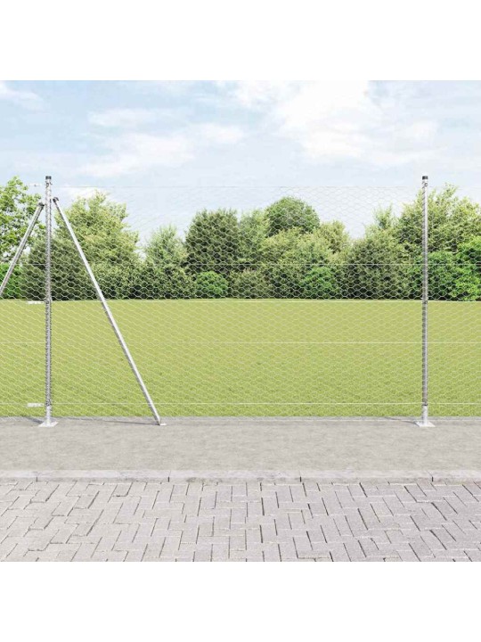 Žogs ar stabiem. sudraba 1.6 x 50 m pvc pārklāts tērauds