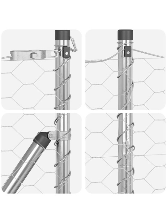 Žogs ar stabiem. sudraba 1.6 x 50 m pvc pārklāts tērauds