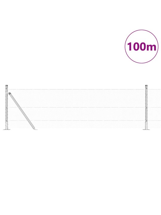 Žogs ar stabiem. sudraba 0.6 x 100 m pvc pārklāts tērauds