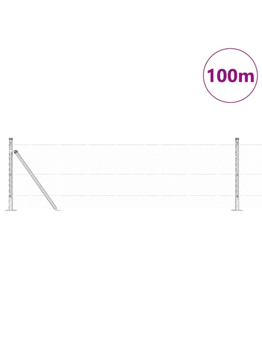Žogs ar stabiem. sudraba 0.6 x 100 m pvc pārklāts tērauds