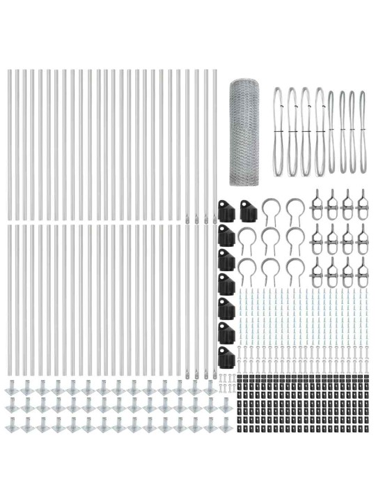 Žogs ar stabiem. sudraba 1 x 100 m pvc pārklāts tērauds