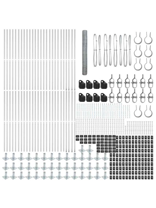 Žogs ar stabiem. sudraba 1.2 x 100 m pvc pārklāts tērauds