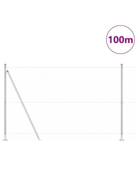 Žogs ar stabiem. sudraba 1.5 x 100 m pvc pārklāts tērauds