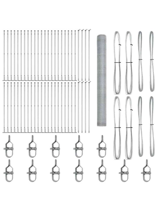 Žogs ar stabiem. sudraba 1.6 x 100 m pvc pārklāts tērauds